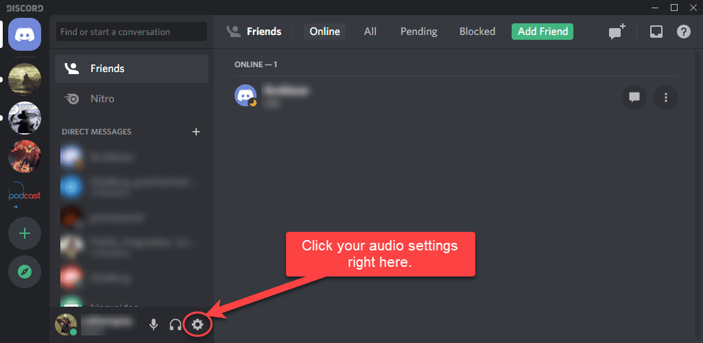 The discord audio settings icon