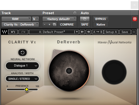 Wave Clarity Vx De-Reverb UI